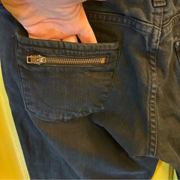 Paper Denim Cloth Black 10 Jeans Edgy Y2K Grunge Moto Biker Ankle Zip Goth Punk - Picture 15 of 16